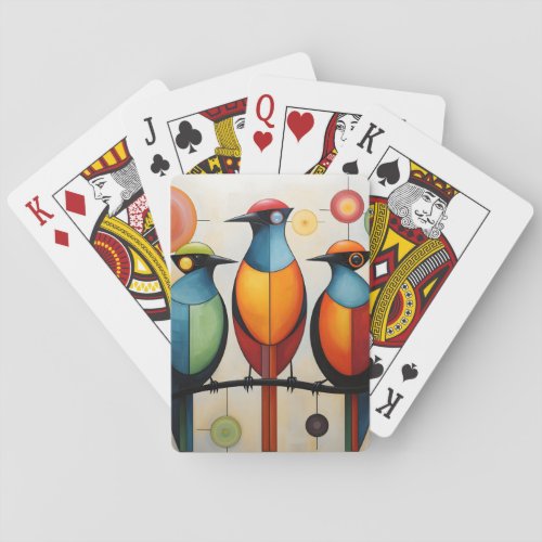 Abstract Geometric Birds Wonders Poker Cards