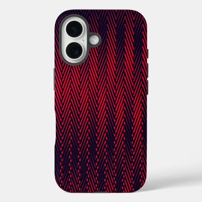  Abstract Geometric Black and Red Stripes, Trippy Case-Mate iPhone Case (Back)