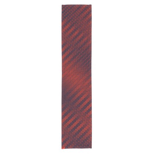Abstract Geometric Black and Red Stripes Trippy Short Table Runner