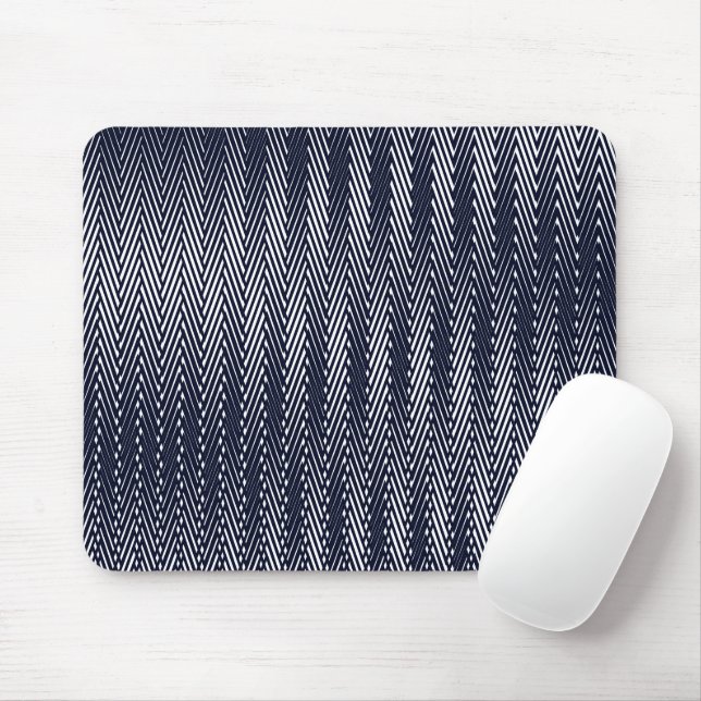 Abstract Geometric Black and White Stripes, Trippy Mouse Pad (With Mouse)