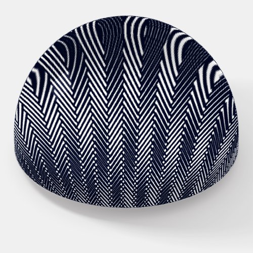 Abstract Geometric Black and White Stripes Trippy Paperweight