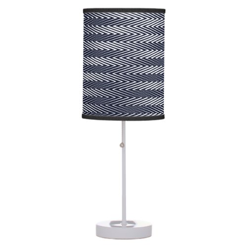 Abstract Geometric Black and White Stripes Trippy Table Lamp