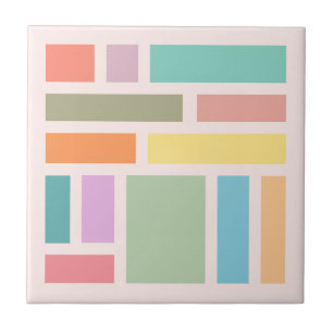 Abstract Geometric Blocks Ceramic Tile