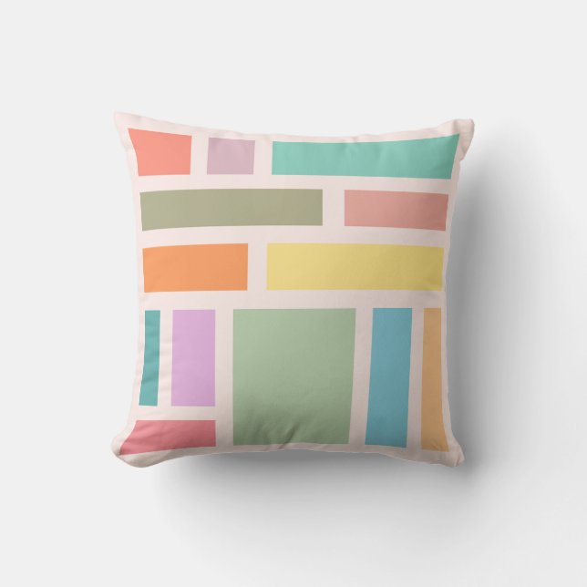 Abstract Geometric Blocks Throw Pillow (Front)