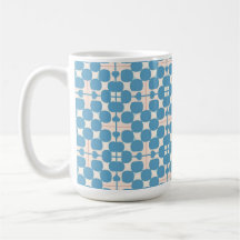 Abstract Geometric Blue and White Pattern