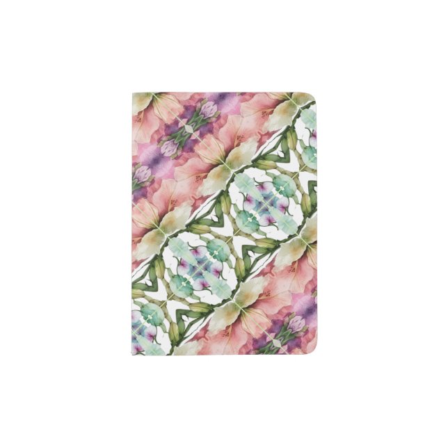Abstract Geometric Bright Gladiolus Flower Passport Holder (Front)