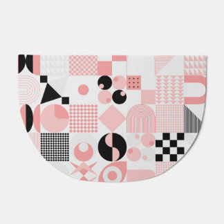 Abstract Geometric: Bright Vintage Shapes Doormat