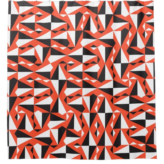 Abstract Geometric Brush: Vintage Pattern Shower Curtain (Front)
