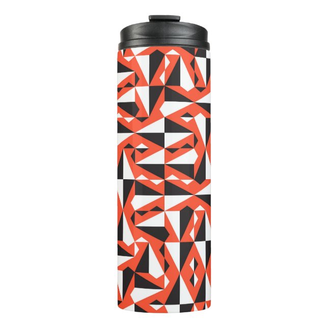 Abstract Geometric Brush: Vintage Pattern Thermal Tumbler (Front)