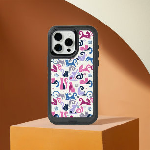 Abstract Geometric Cat Pattern iPhone 16 Pro Max Case