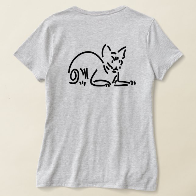 Abstract Geometric Cat | Symbolic Line Constructio T-Shirt (Laydown Back)