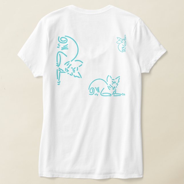Abstract Geometric Cat | Symbolic Line Constructio T-Shirt (Laydown Back)