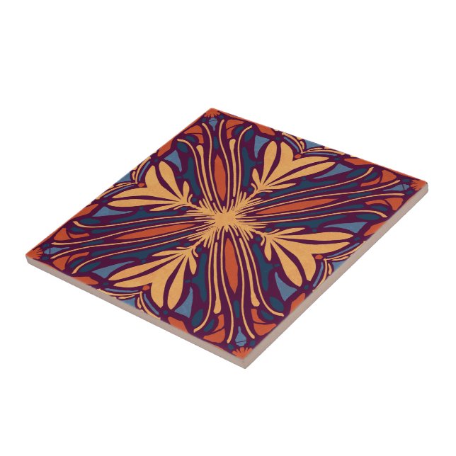 Abstract Geometric Ceramic Tile (Side)