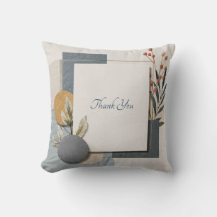Abstract Geometric Circle Botanical Terracotta Throw Pillow