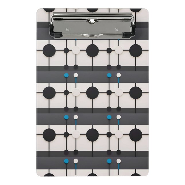 🔵 Abstract Geometric Circles Glow ✨ Modern Minima Mini Clipboard (Front)