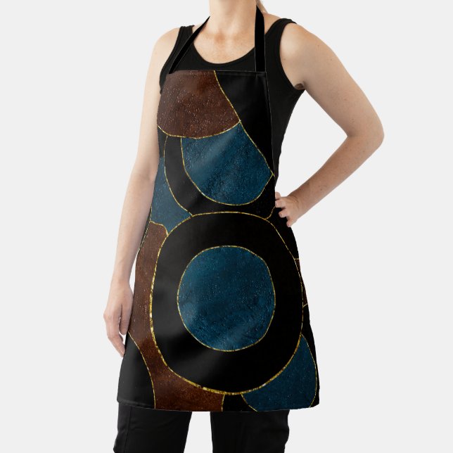 Abstract Geometric Circles Gold  Glitter Foil | Apron (Insitu)