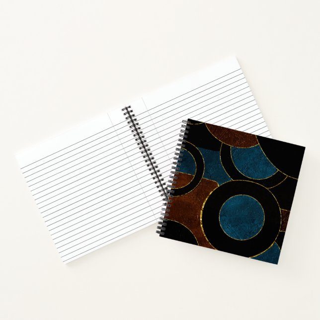 Abstract Geometric Circles Gold  Glitter Foil | Notebook (Inside)