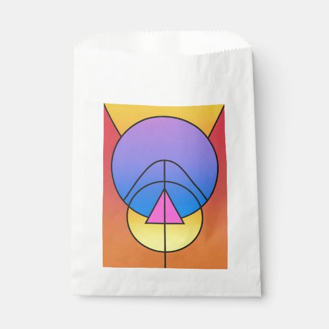Abstract Geometric Circles Line Colorful  Favor Bag (Front)