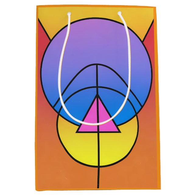 Abstract Geometric Circles Line Colorful Medium Gift Bag (Front)