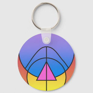 Abstract Geometric Circles Line Colorful Poster Keychain