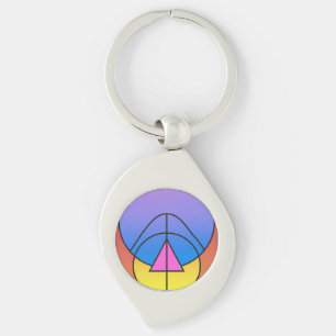 Abstract Geometric Circles Line Colorful Poster Keychain
