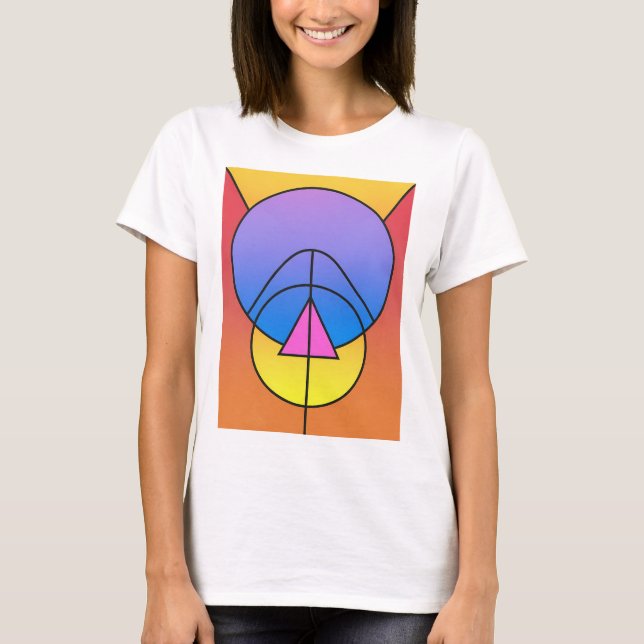Abstract Geometric Circles Line Colorful  T-Shirt (Front)