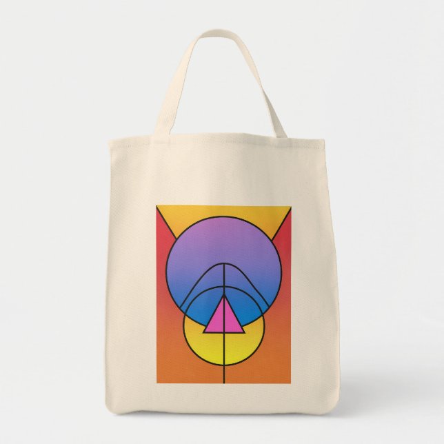 Abstract Geometric Circles Line Colorful  Tote Bag (Front)