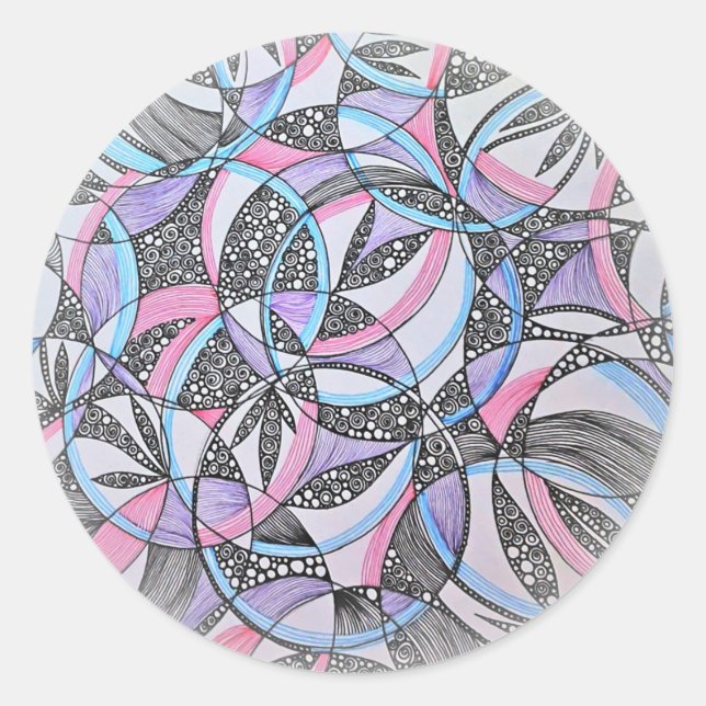 Abstract Geometric Circles Mandala Sticker (Front)