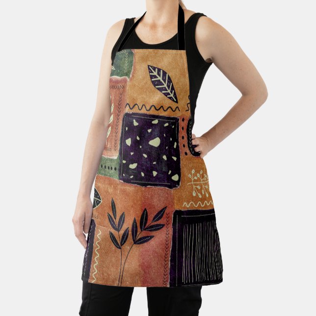 Abstract Geometric Circles Shapes and Leaves | Apron (Insitu)