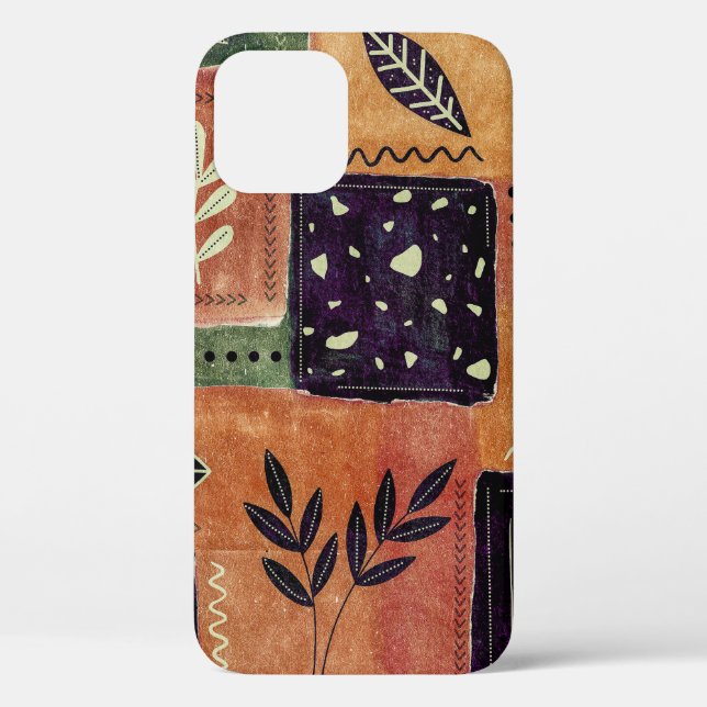 Abstract Geometric Circles Shapes and Leaves | Case-Mate iPhone Case (Back)
