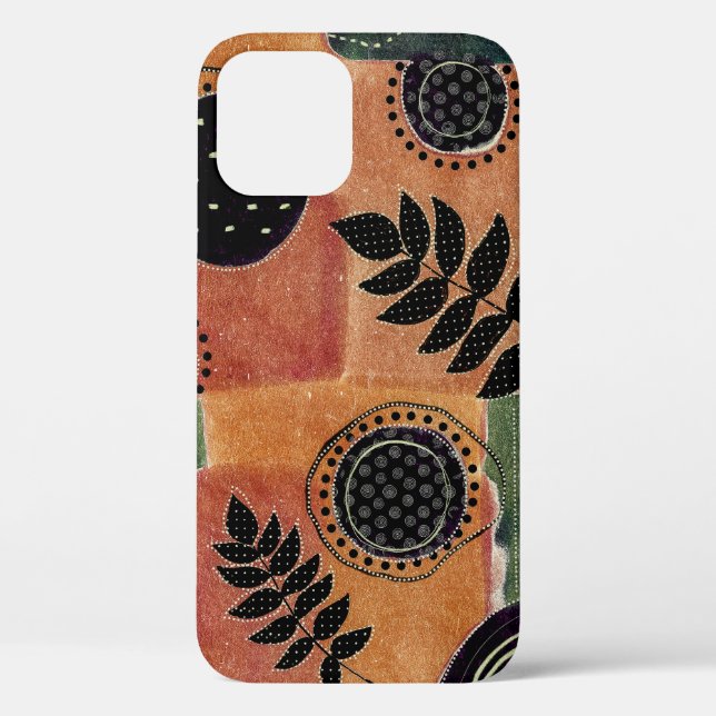 Abstract Geometric Circles Shapes and Leaves | Case-Mate iPhone Case (Back)