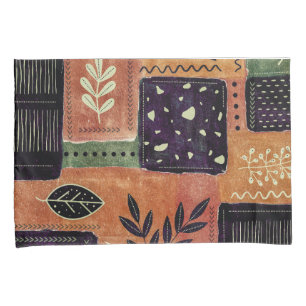 Abstract Geometric Circles Shapes and Leaves   Pillow Case