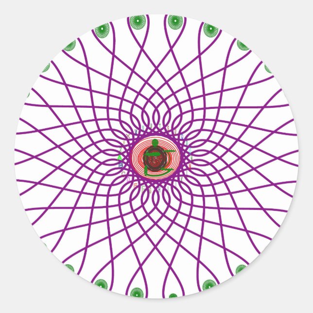 Abstract Geometric Circular Mandala Round Sticker (Front)