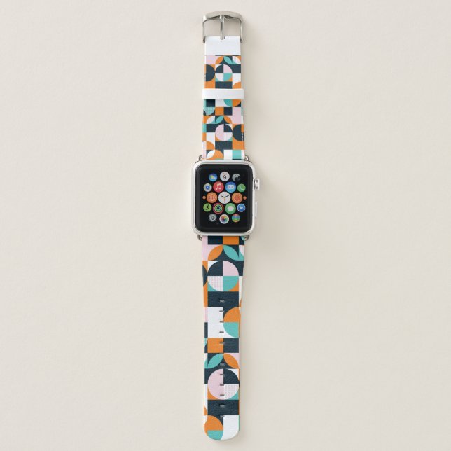 Abstract Geometric: Colorful 3D Effect. Apple Watch Band (Front)