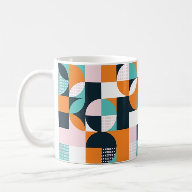 Abstract Geometric: Colorful 3D Effect. Coffee Mug (Left)
