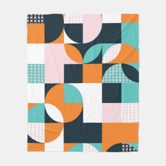 Abstract Geometric: Colorful 3D Effect. Fleece Blanket