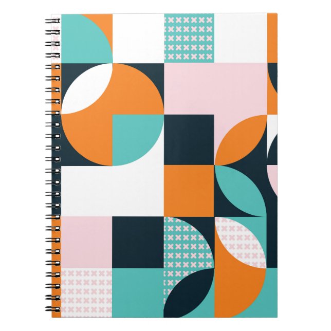 Abstract Geometric: Colorful 3D Effect. Notebook (Front)