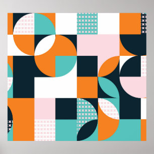 Abstract Geometric: Colorful 3D Effect. Poster