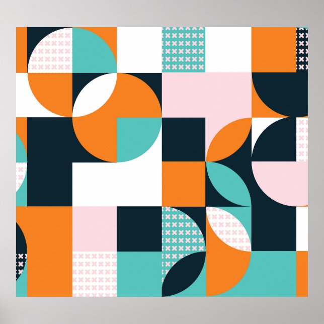 Abstract Geometric: Colorful 3D Effect. Poster (Front)