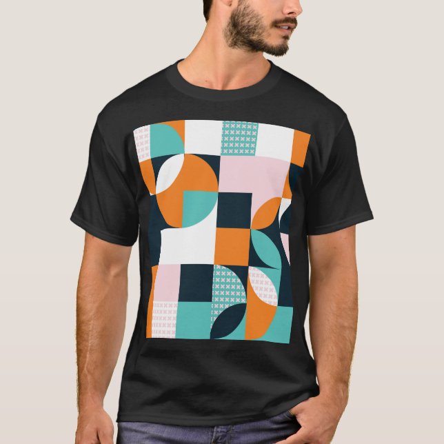 Abstract Geometric: Colorful 3D Effect. T-Shirt (Front)