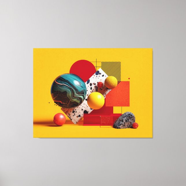 Abstract geometric colorful composition  canvas print (Front)