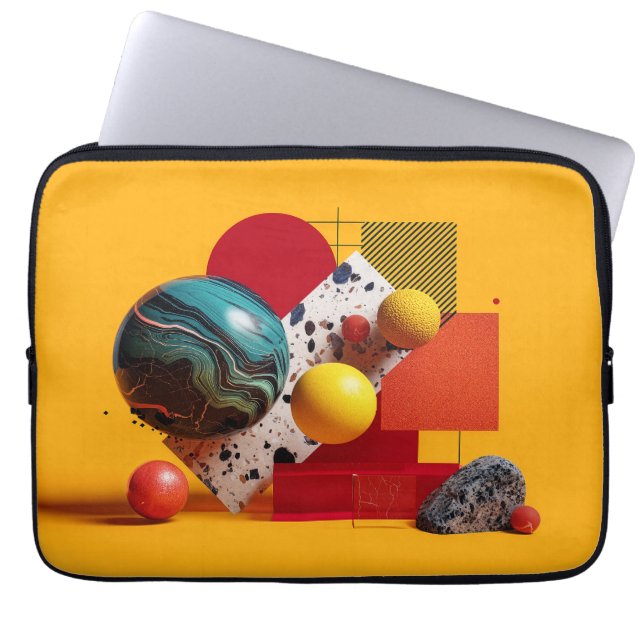 Abstract geometric colorful composition  laptop sleeve (Front)