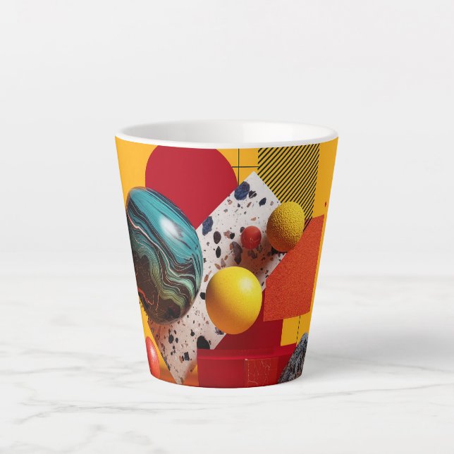 Abstract geometric colorful composition  latte mug (Front)
