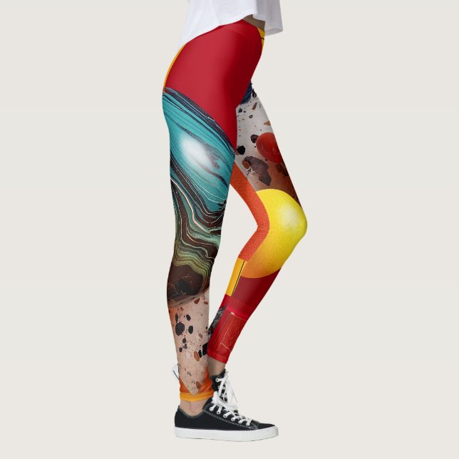 Abstract geometric colorful composition  leggings (Right)