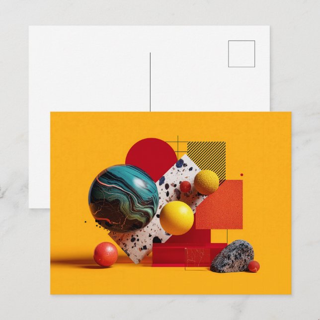 Abstract geometric colorful composition  postcard (Front/Back)