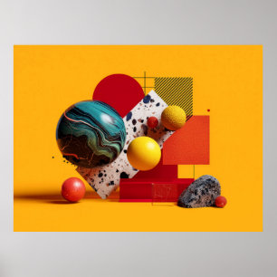 Abstract geometric colorful composition poster