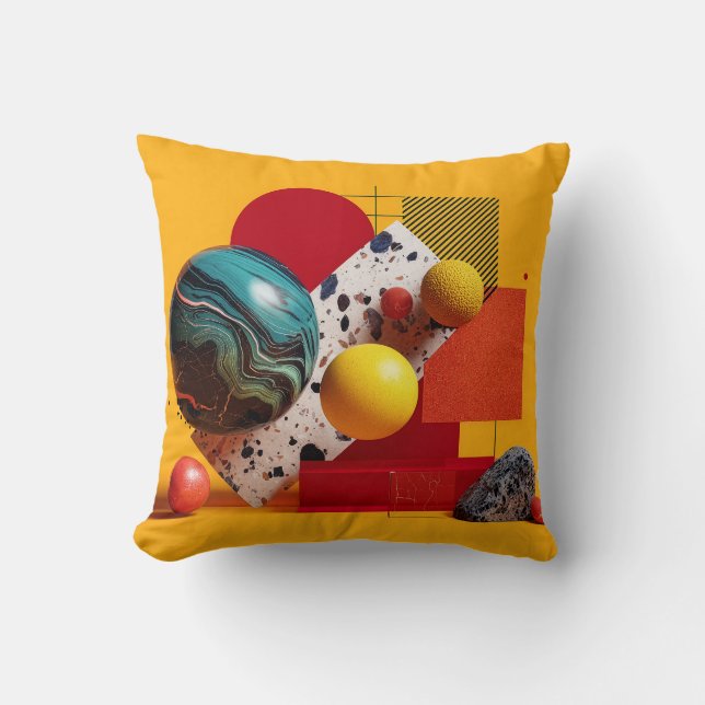 Abstract geometric colorful composition  throw pillow (Front)