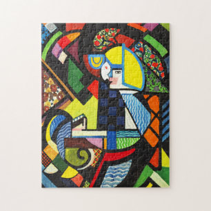Abstract Geometric Colorful Modernist Painting Jigsaw Puzzle