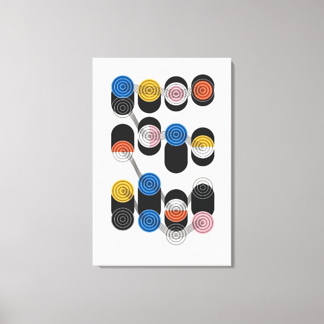 Abstract Geometric Colourful Maze Pattern  Canvas Print (Front)