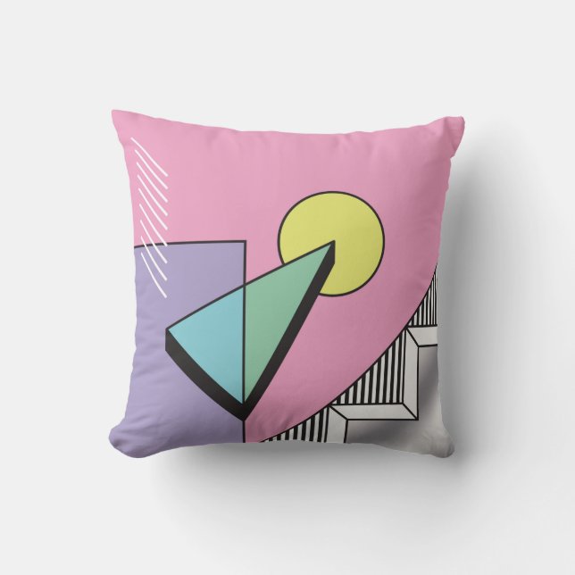 Abstract geometric composition background in postm throw pillow (Front)